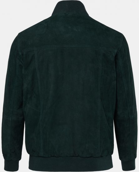 JP1880 Leather Jacket Suede with Stand-up Collar Dark Green - Chaquetas - Chaquetas Tallas Grandes 2XL-8XL