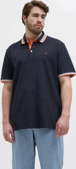 Jack & Jones Paulos Short Sleeve Polo Black Navy - Polos - Polos 2XL-8XL