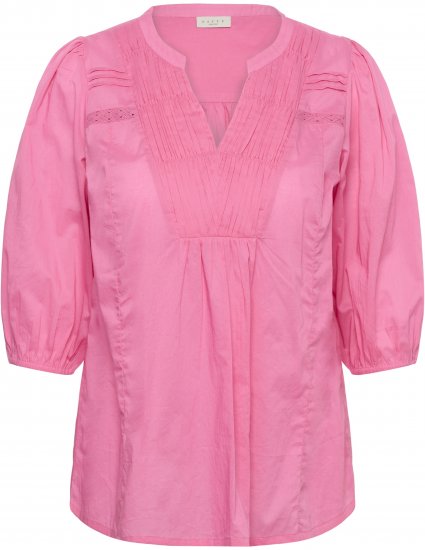 Kaffe Curve Karlia 3/4 Sleeve Blouse Pink - Blusas y túnicas - 