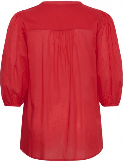 Kaffe Curve Karlia 3/4 Sleeve Blouse Red - Blusas - 