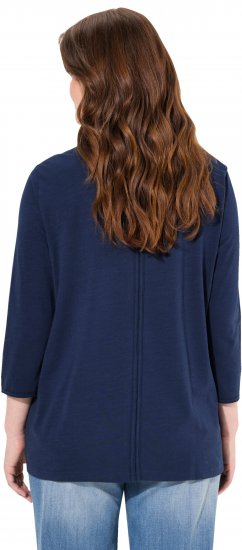 Ulla Popken Queens 3/4 Sleeve Graphic Tee Ink Blue - Camisetas estampadas para mujer - 