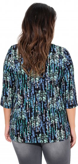 Ulla Popken Graphic Print Square Neck Tee Black - Camisetas estampadas para mujer - 