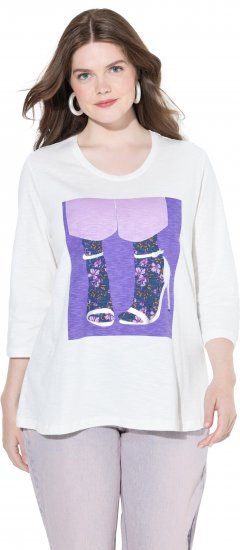 Ulla Popken Fashion Graphic T-Shirt Off-White - Camisetas estampadas para mujer - 