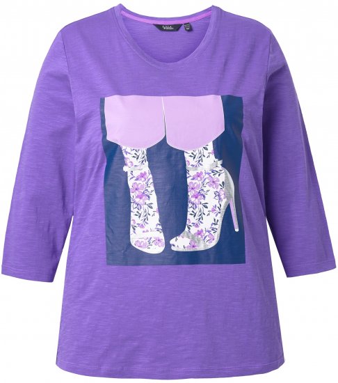 Ulla Popken Fashion Graphic T-Shirt Purple - Camisetas estampadas para mujer - 