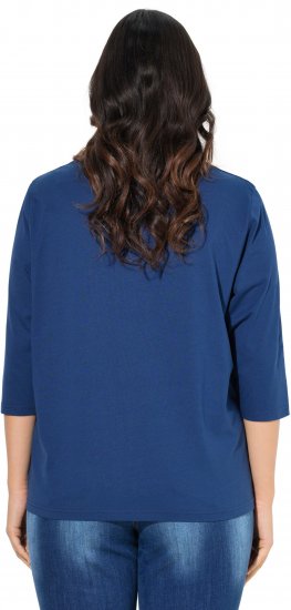 Ulla Popken Inspirational Graphic Lettering 3/4 Sleeve Tee Dark Blue - Camisetas estampadas para mujer - Camisetas estampadas para mujer