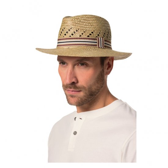 JP1880 Straw Hat Woven Yellow - Accesorios - 