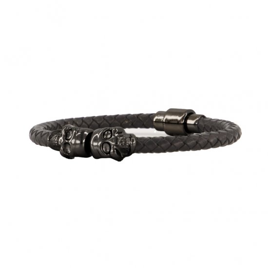 JP1880 Bracelet Skulls Black - Accesorios - Accesorios para hombre