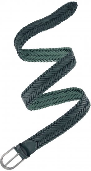 Ulla Popken Woven Leather Belt Green - Cinturones de mujer - 