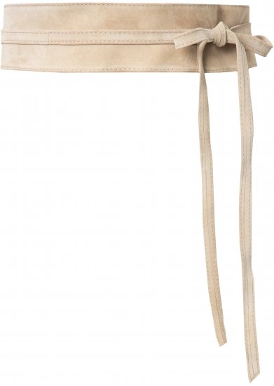 Ulla Popken Leather Tie Belt Beige - Cinturones de mujer - 