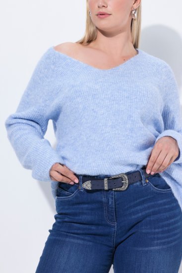 Ulla Popken Classic Belt Blue - Cinturones de mujer - 