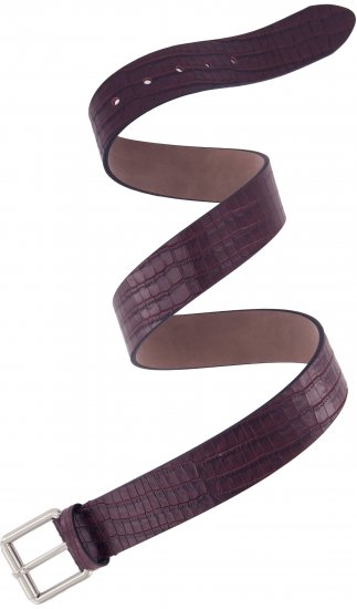Ulla Popken Snake Embossed Belt Burgundy - Cinturones de mujer - 