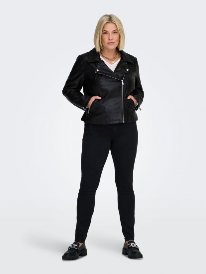Only Carmakoma Emmy Biker Jacket Black - Chaquetas de cuero - 