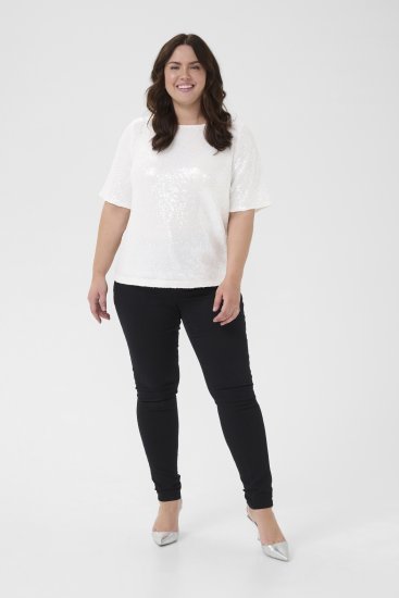 Kaffe Curve Mirana Sequin Blouse Chalk - Blusas - 