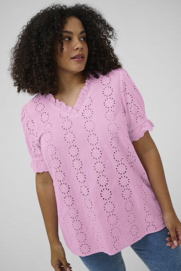 Kaffe Curve Dina Blouse Pink Frosting - Blusas - 