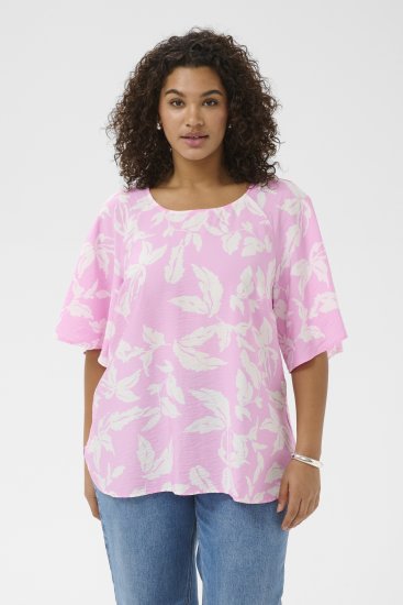 Kaffe Curve Marla Blouse Pink Frosting Chalk Leaf - Blusas - 