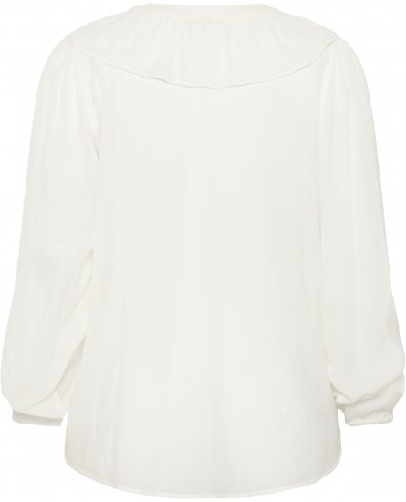 Kaffe Curve Lana Frill Blouse White - Blusas - 