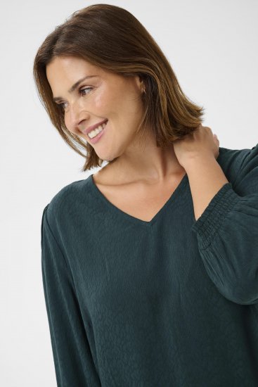 Kaffe Curve Pippi Blouse 3/4 Sleeve Magical Forest Green - Blusas y túnicas - 