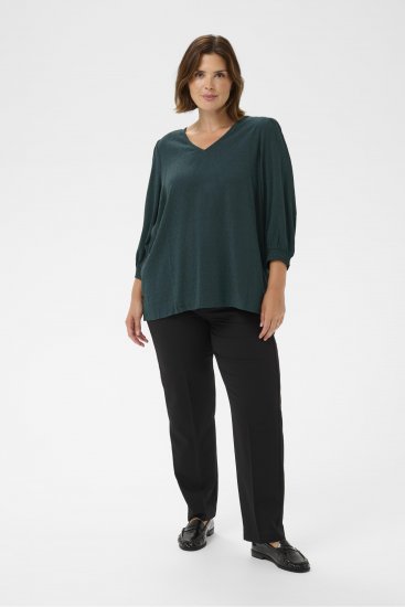 Kaffe Curve Pippi Blouse 3/4 Sleeve Magical Forest Green - Blusas y túnicas - 
