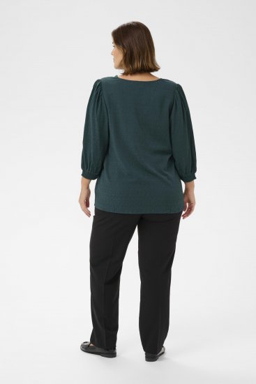 Kaffe Curve Pippi Blouse 3/4 Sleeve Magical Forest Green - Blusas y túnicas - 