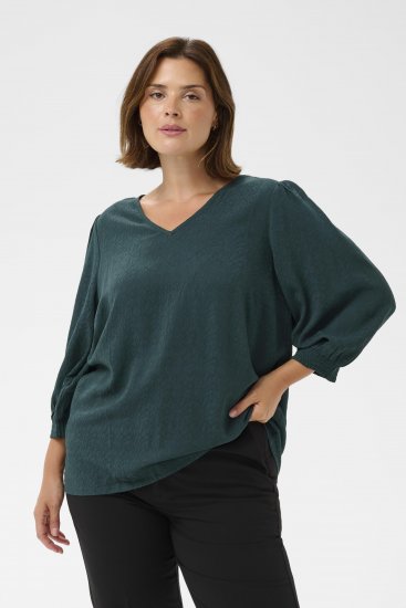Kaffe Curve Pippi Blouse 3/4 Sleeve Magical Forest Green - Blusas y túnicas - 