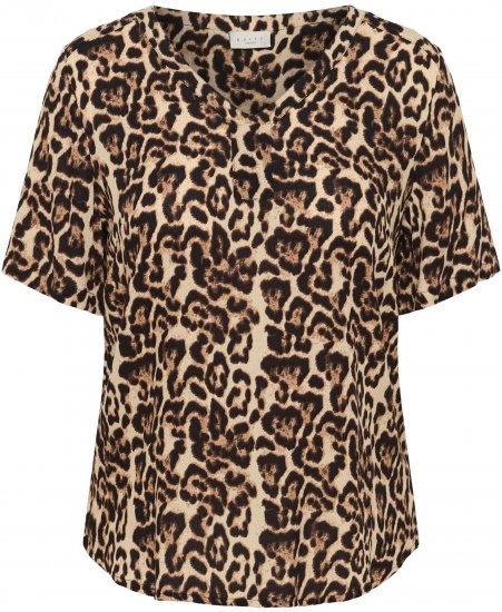 Kaffe Curve Ami Short Sleeve Blouse Printed Leopard - Blusas y túnicas - 