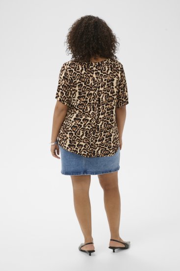 Kaffe Curve Ami Short Sleeve Blouse Printed Leopard - Blusas y túnicas - 