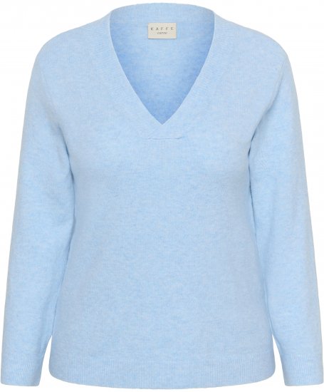 Kaffe Curve Jilanda V-Neck Pullover Blue - Jerséis y punto - 