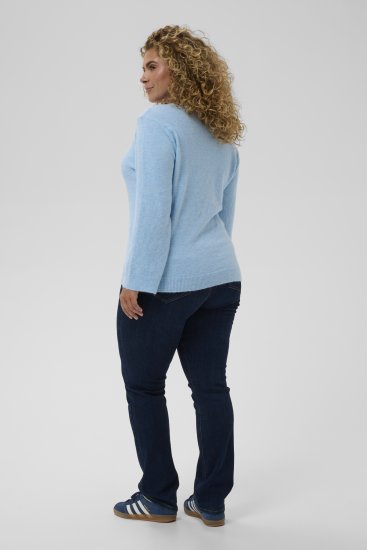Kaffe Curve Jilanda V-Neck Pullover Blue - Jerséis y punto - 