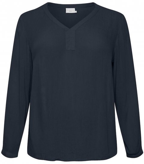 Kaffe Curve Ami Manga larga Blusa Azul marino medianoche - Camisetas - 