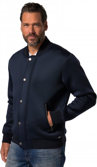 JP1880 College Jacket Scuba Fabric with Zipper Navy - Chaquetas - Chaquetas Tallas Grandes 2XL-8XL