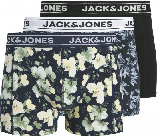 Jack & Jones Acray Flower Boxers 3-Pack Black/Navy - Ropa interior - Ropa interior 2XL-8XL