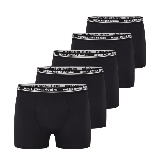 North Latitude 5-Pack Boxershorts Black - Bóxeres - Bóxeres 2XL-12XL