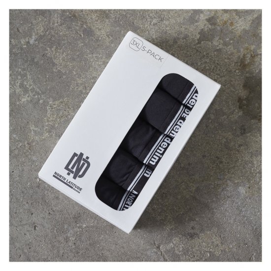 North Latitude 5-Pack Boxershorts Black - Bóxeres - Bóxeres 2XL-12XL