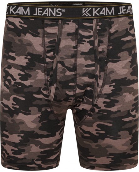 Kam Jeans 813 Camo Print Boxers Charcoal Khaki - Bóxeres - Bóxeres 2XL-12XL