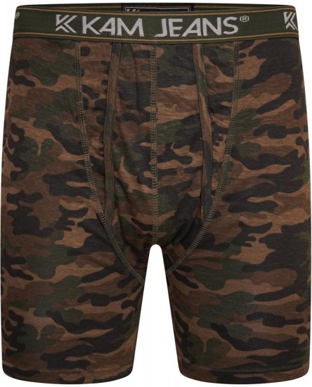 Kam Jeans 813 Camo Print Boxers Charcoal Khaki - Bóxeres - Bóxeres 2XL-12XL