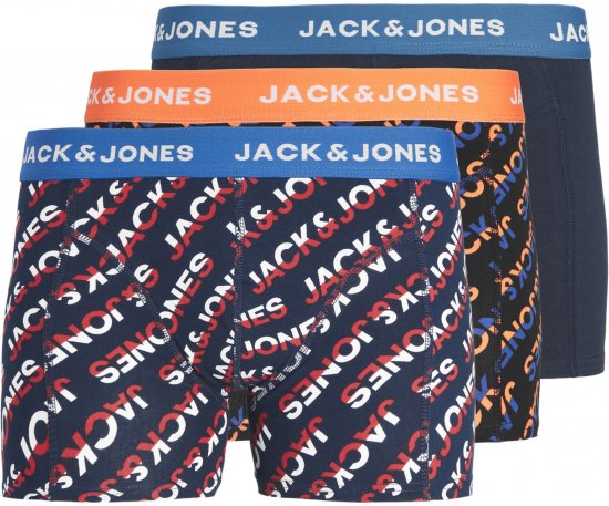 Jack & Jones Logo Trunks 3-Pack Navy Blazer - Ropa interior - Ropa interior 2XL-8XL