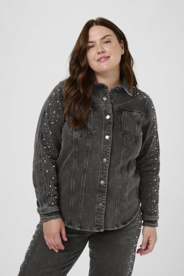 Kaffe Curve Petri Denim Jacket Grey Vintage Wash - Chaquetas - 