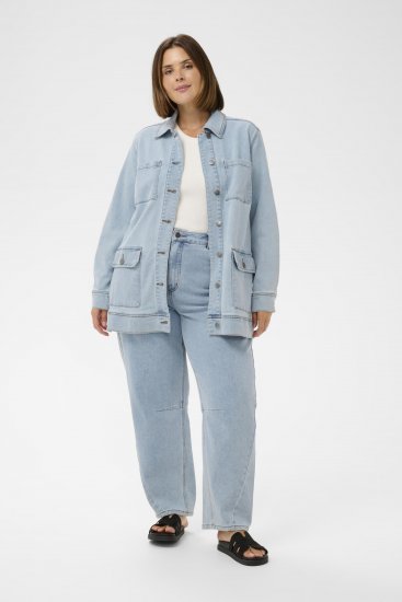 Kaffe Curve Ninna Casual Jacket Light Blue Washed - Chaquetas - 