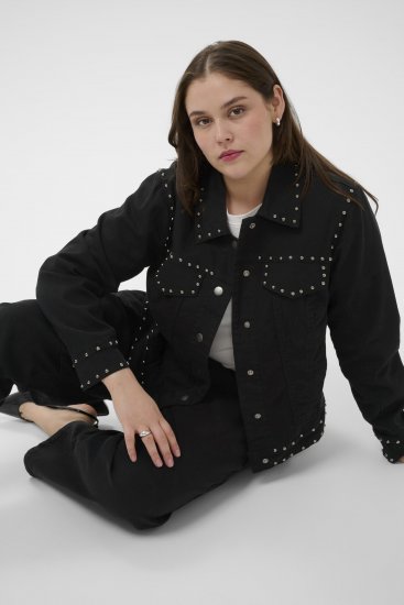Kaffe Curve Brenn Twill Jacket Washed Black - Chaquetas vaqueras - 
