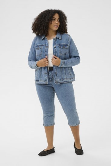 Kaffe Curve Vilana Denim Jacket Washed Blue - Chaquetas vaqueras - 