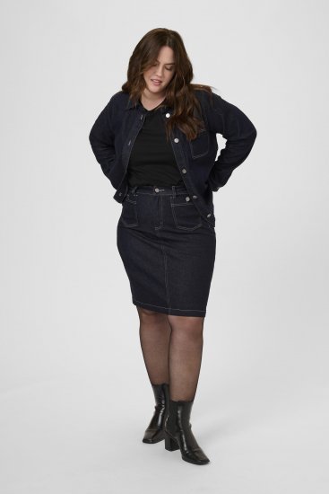 Kaffe Curve Roria Denim Skirt Dark Blue - Faldas - 