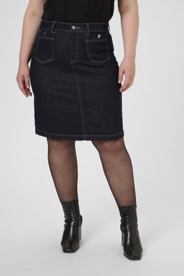 Kaffe Curve Roria Denim Skirt Dark Blue - Faldas - 