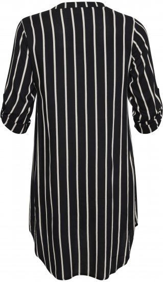 Kaffe Curve Milana Shirt Vestido Negro / Chalk raya - Vestidos - Vestidos para todas las tallas