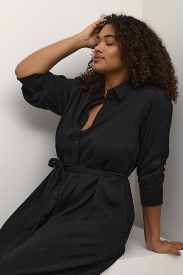 Kaffe Curve Emina Oline Vestido Negro intenso - Vestidos - 