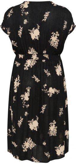Kaffe Curve Jenna Vestido Negro/Brown Flower estampado - Vestidos - 