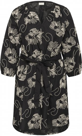 Kaffe Curve Kimmie Dress Black Chalk Embroidery - Vestidos midi - 