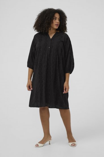 Kaffe Curve Dina Dress Black Deep - Vestidos midi - 