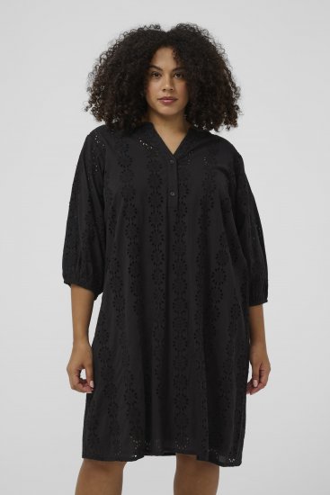 Kaffe Curve Dina Dress Black Deep - Vestidos midi - 