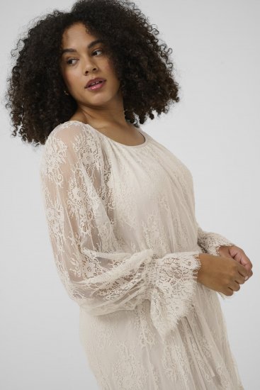 Kaffe Curve Amalie Lace Dress Moonbeam - Vestidos midi - 