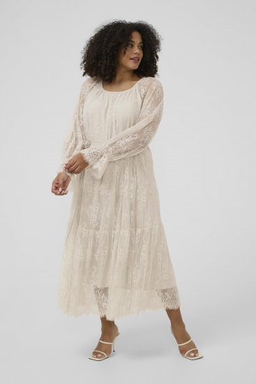 Kaffe Curve Amalie Lace Dress Moonbeam - Vestidos midi - 